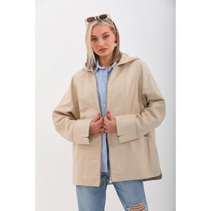 Cappotto in pelle Plus Size con cappuccio da donna