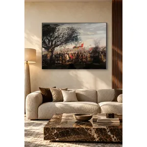 Impression sur toile de l'armée ottomane de Fida avec drapeaux sous le grand arbre - Product Image 5