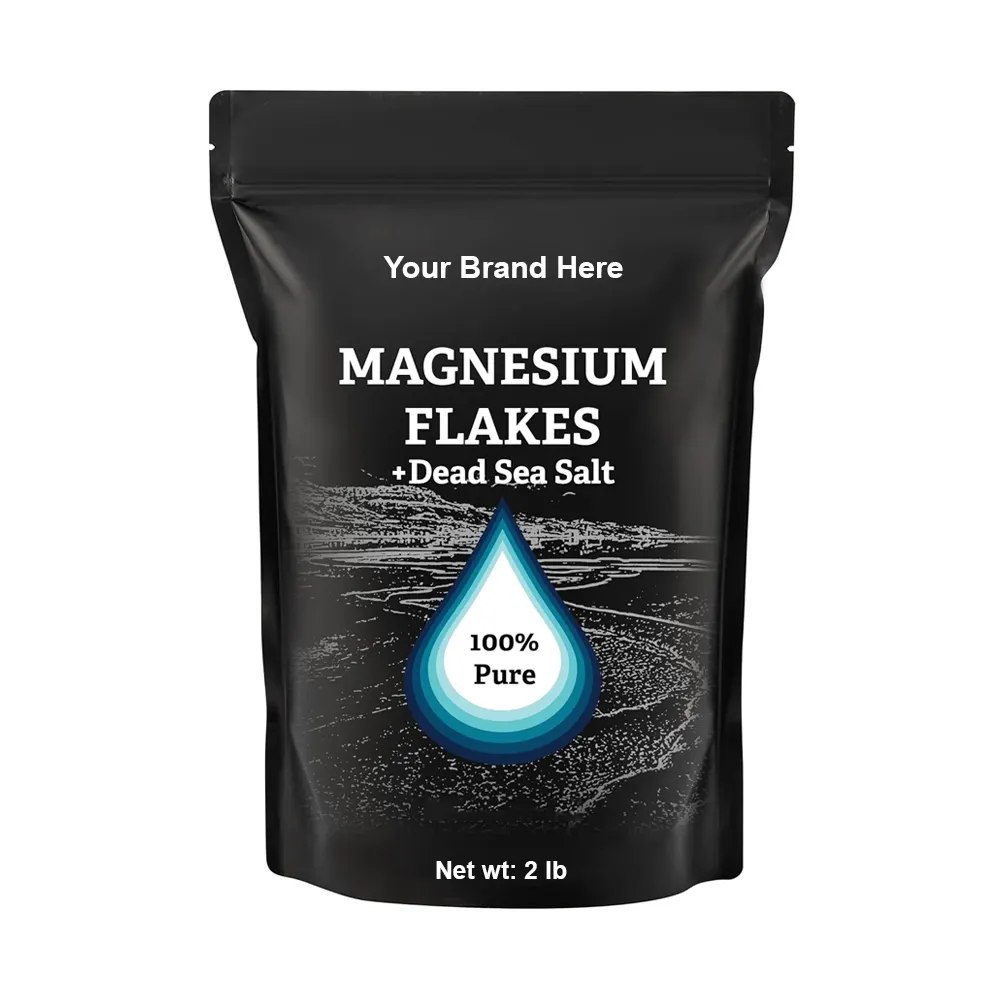 Сырые магниевые хлопья + соли Мертвого моря, для замачивания, 2 фунта, упаковка для повторного запечатывания, изготовлена в США, минимальный объем заказа