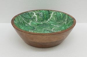 Handicrafts Wooden and Meena Work Eco-Friendly High Quality Customized Shape Solid Wood <b>Tabletop</b> Kitchenware Serving Bowl - Product Image 5