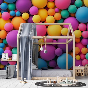 Murales coloridos de <span class=keywords><strong>papel</strong></span> tapiz de espuma 3D, fondos de pantalla con patrón geométrico de arco iris adecuados para habitaciones de niños - Product Image 2