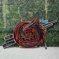 Enseigne au néon personnalisée, logo de dragon, enseigne lumineuse au néon, bandes LED, entreprises de publicité, présentoir de bar, vitrine en acrylique