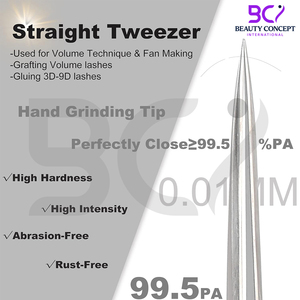 Stainless Steel Eyelash Extension Set-Precision Tweezers for Grafting With PU Leather <b>Case</b> Beauty <b>Make</b>-<b>up</b> Tools - Product Image 2