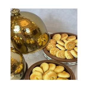 Juego de 4 Servidores de Dulces de Aluminio Martillado con Bandeja Redonda Color Dorado, Caja para Frutos Secos de Home Arts - Product Image 5