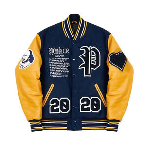 Chaqueta Universitaria Personalizada 2024 con Parche de Chenilla Bordado, 100% Lana, Chaqueta Bomber Vintage Roja y Blanca para Hombre - Product Image 1