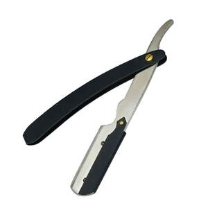 Maquinilla de afeitar Baber de borde de una sola hoja, maquinilla de afeitar recta de peluquero de acero inoxidable con mango de Metal, corte plegable de Color personalizado, uso en salón - Product Image 2