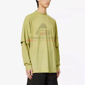 เสื้อยืดลำลองผู้ชายสองชั้นทรงสลิมฟิตเสื้อยืดผ้าฝ้ายทำจากผ้าฝ้ายสองชั้นผลิตในปากีสถาน - Product Image 2