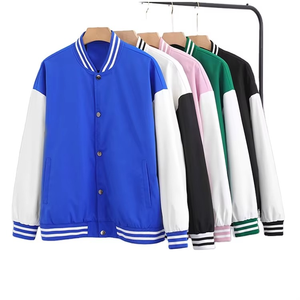 Hot Selling Custom Men's Winter Baseball Bomber Varsity Jacket <b>Fleece</b> with Letter Pattern Leather Jacket - Product Image 6