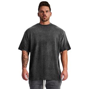 T-shirts oversize pour hommes grande taille 100% coton à épaules tombantes Streetwear Gym Wear t-shirt pour hommes - Product Image 1