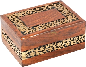 Handmade & Handcrafted Rosewood Borders Engraving Wooden Cremation <b>Box</b>/Urns <b>for</b> Human <b>Ashes</b> Adult, Funeral Urn <b>Box</b> - Product Image 2