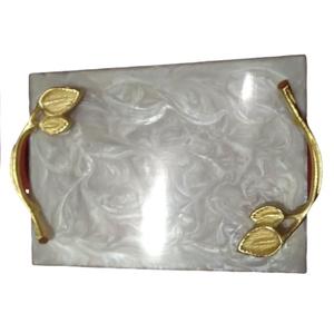 Bandeja de servicio de resina epoxi de calidad superior con juego de posavasos Desayuno personalizado Té Comida Fruta seca Bandeja de servicio al mejor precio - Product Image 2