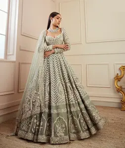 独家婚礼特别美丽的红色Lehenga Choli印度巴基斯坦Lehenga设计师最佳品质婚纱Lehenga