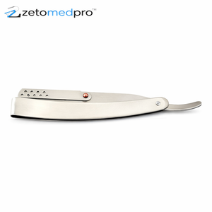 Navaja de Barbero Profesional Recta de Acero Inoxidable con Soporte Reutilizable - Product Image 1