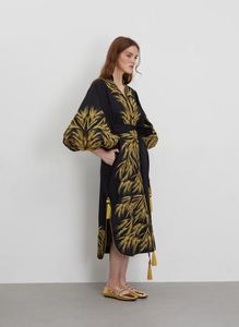 เดรสผ้าคอตตอนยูเครนสำหรับผู้หญิงเดรสมิดิปักลายแขนยาวผ้าคอตตอนสำหรับฤดูร้อน - Product Image 2