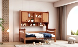 Litera doble sobre doble de madera maciza de caoba estilo vintage - Product Image 3