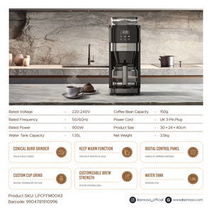 เครื่องชงกาแฟกึ่งอัตโนมัติเลสเปรสโซพร้อมเครื่องบดถั่วสำหรับใช้ในครัวเรือนและโรงแรม - Product Image 6