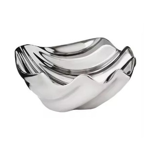 Bol décoratif floral en argent et or de luxe, artisanal, pièce maîtresse pour la décoration de la maison moderne, table de salon - Product Image 2