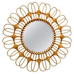 Inicio Hoteles y restaurantes Mesa Decoración DE BODA Ratán Decoración de pared hecha a mano Espejo colgante de pared de ratán hecho a mano - Product Image 4