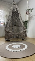 Chaise suspendue en macramé en coton, grand hamac avec support en métal, style bohème, tissé à la main, chaise suspendue pour adulte, grand hamac