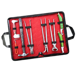 Equipo de herramientas de herrador personalizado, recortador de pezuñas, cuchillo de bucle, pinza y extractor, hoja afilada, amortiguador, martillo de conducción para pezuñas duraderas - Product Image 1