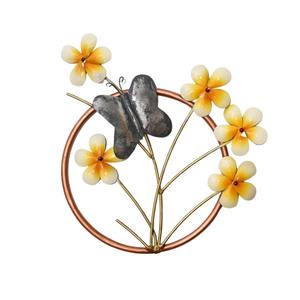 Décorations murales en métal robustes, design floral en forme de papillon, artisanat en métal artisanal, cadre mural pour la maison, le bureau, l'intérieur - Product Image 1