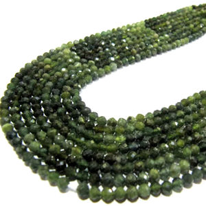 Rondelle de tourmaline verte naturelle de 13 pouces de long à facettes de 3mm pour la fabrication de bijoux - Product Image 1