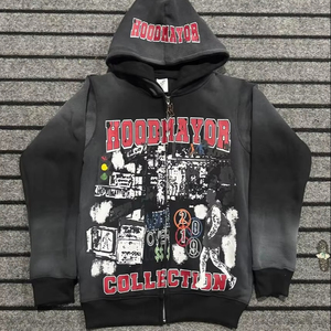 เสื้อฮู้ดลาย100% ผู้ชาย, ผ้าฝ้ายสีทึบระบายอากาศได้ดีสวมใส่ได้พอดีตัว - Product Image 1