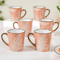 Ensemble de tasses et soucoupes à café classiques en porcelaine fine de luxe, écologiques, couleur personnalisable, pour le thé de l'après-midi familial européen
