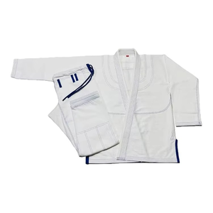 Vente en gros Meilleur prix Custom Made BJJ Sportswear costume couleur unie coton Arts martiaux uniforme avec logo brodé - Product Image 5