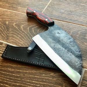 มีดเชฟเหล็กกล้าคาร์บอนทำมือ JEXMOO แบบมัลติฟังก์ชั่น พร้อมปลอกหนังสำหรับใช้ในครัว - Product Image 2