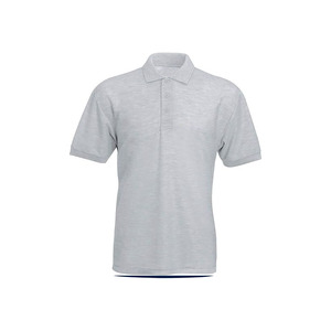Polo à manches courtes pour homme en piqué, couleur unie, tissu tricoté décontracté, coupe classique, bleu - Product Image 3