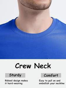 100% algodón antiarrugas de alta calidad, precio asequible, fabricante de camisetas, elegante Camiseta con bolsillo de cuello redondo para uso diario - Product Image 6