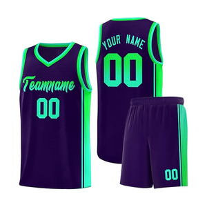 Ensemble de maillot de basket-ball pour hommes de haute qualité, respirant, imprimé, personnalisable, design unique, tendance, shorts de basket-ball d'été - Product Image 1