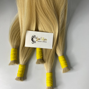 Extensiones de Cabello Humano Vietnamita Natural, Color Rubio 613, Liso Sedoso, Remy, de la Marca Sun Hair Company - Product Image 2