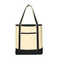 Bolsa de Mano Grande de Lona de Algodón Resistente de Color Sólido con Cierre Abierto, Bolsa de Viaje, para Visitas a la Biblioteca, Clases de Entrenamiento