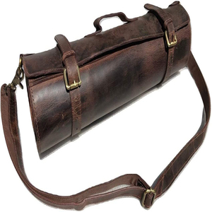 Juego de rollos de cuchillo de cuero de búfalo genuino, soporte para cuchillos de Chef, funda personalizable para cubiertos, estuche de artista, bolsa de almacenamiento OEM de 3 años - Product Image 1