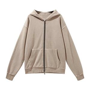 Vente en gros meilleur service OEM de sweat à capuche zippé avec logo personnalisé pour hommes, poids lourd, délavé à l'acide sweat à capuche décontracté de haute qualité à vendre - Product Image 2