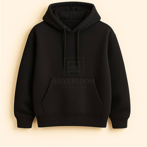 Sudaderas ligeras con logotipo personalizado 380 GSM mezcla de algodón polar de gran tamaño Streetwear pulóver ropa informal sudaderas con capucha para hombres - Product Image 4