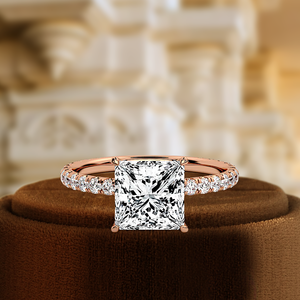 แหวนเพชรทรงเจ้าหญิง 1 กะรัต ผลิตในห้องปฏิบัติการ แหวนหมั้นแบบฝังเพชร แหวนขอแต่งงานรับรองโดย IGI แหวนแต่งงานทองคำขาว 14K สีเหลือง - Product Image 3