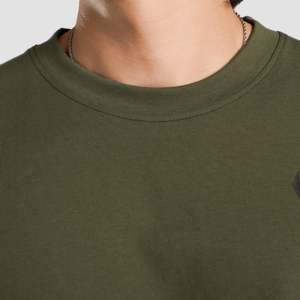 T-shirt Oversize ARR X GAI en Coton Biologique 100% Jersey 240g – Tissu Lourd, Tendance, Impression Vierge, Couleur Olive - Product Image 5