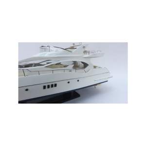 AZIIMUT 70 Modèle de bateau artisanal en bois Style Feng Shui Technique peinte - Product Image 3