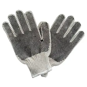 Protezione del lavoro di sicurezza guanti di cotone ispessito resistente traspirante guanti da lavoro con perline a punto macchinista antiscivolo