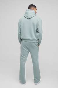 Conjunto de Sudadera con Capucha y Pantalones Deportivos Unisex para Hombre, Lavado Ácido, Forro Polar Transpirable, Cintura Elástica, Ropa Deportiva Urbana de Otoño, 100% Algodón - Product Image 2