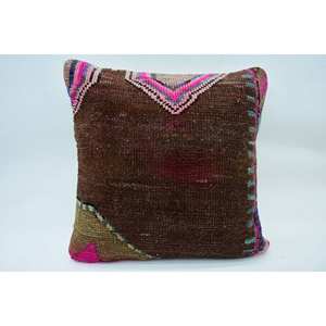 Almohada tejida Kantha de lana de retazos Multicolor de 18x18 pulgadas con patrón Vintage antideslizante ecológico extraíble y lavable - Product Image 1