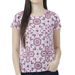 2025 nouveau Style col rond à manches courtes femmes t-shirt coton respirant avec motif à séchage rapide et impression pour l'été - Product Image 1