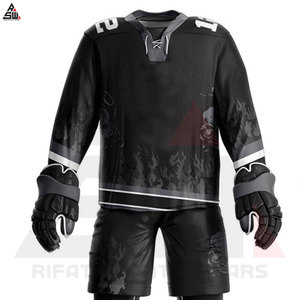 Tenues d'équipe de hockey sur glace unisexes en tissu doux de qualité supérieure, 100 % polyester, séchage rapide, sans couture, personnalisables - Product Image 2