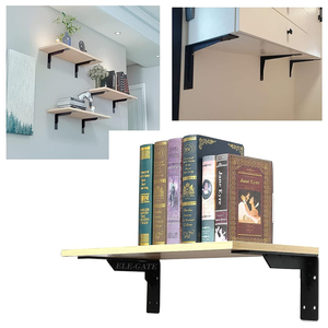 Supporti per Mensole Galleggianti in Acciaio Resistenti 34x14x5cm per Uso in Bagno - Product Image 1