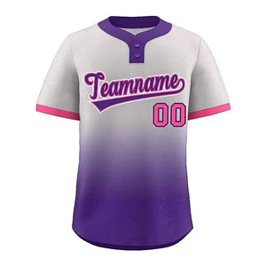 เสื้อซอฟต์บอลผ้าโพลีเอสเตอร์สำหรับผู้หญิงเสื้อซอฟต์บอลแบบกระดุมสองเม็ด100% - Product Image 6