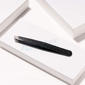 Recién llegado, pinzas para cejas inclinadas de acero inoxidable con etiqueta privada con peine, pinzas para cejas, herramienta - Product Image 5