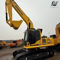 Excavatrice sur chenilles Komatsu PC220, 22 tonnes, hydraulique, moteur SAA6D107, d'occasion, japonaise, pour travaux de construction lourds